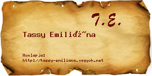 Tassy Emiliána névjegykártya